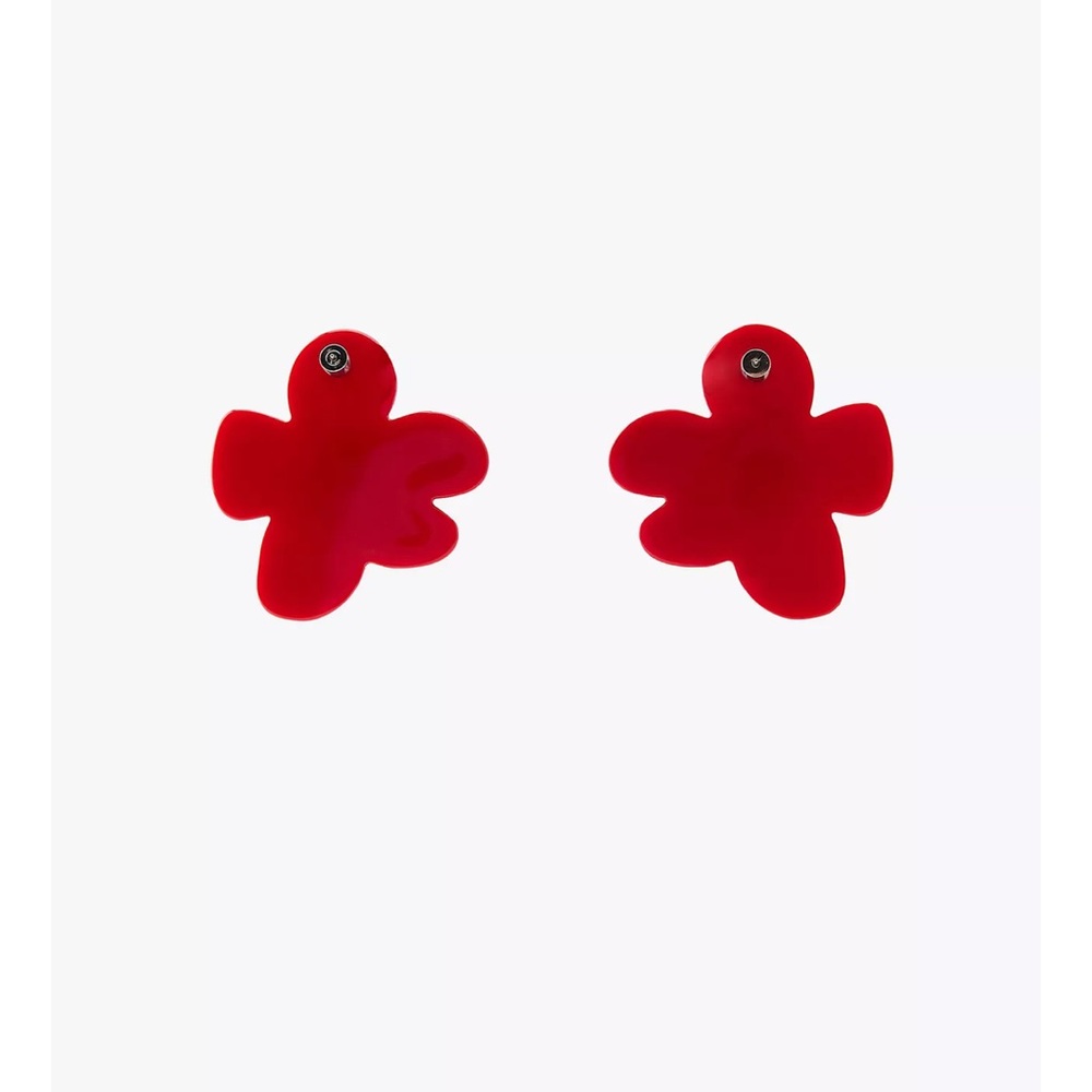 NWT Zara Woman Accessories CONTRAST FLOWER EARRINGS - Picture 3 of 5